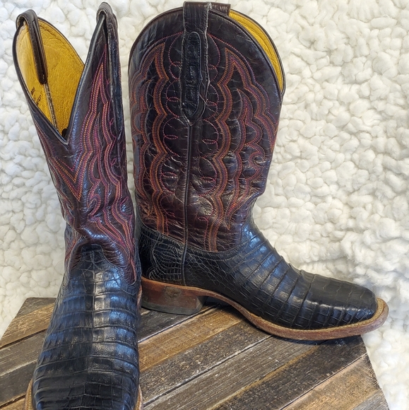 Cinch Mens Black Caiman Boots Size 85 D 